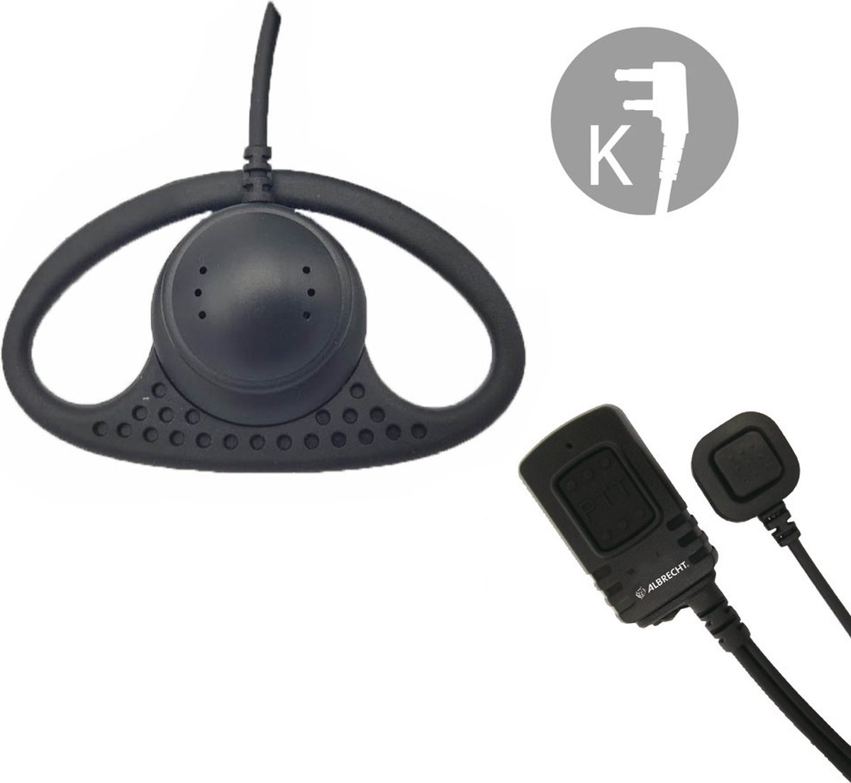 Albrecht AE34K 41635 D-Shell Kenwood 2Pins aansluiting 2 PTT schakelaars