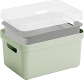 Sunware Sigma Home Storage Box - 13L - Avec plateau - Vert clair