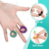 Acupressure Ring - Massage Ring - Acupressuur Spiky Sensory Ring - 20 stuks - 10 kleuren - 1 maat