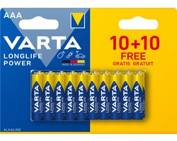 Varta Longlife Power - AAA Alkaline Batterijen - 20 Stuks