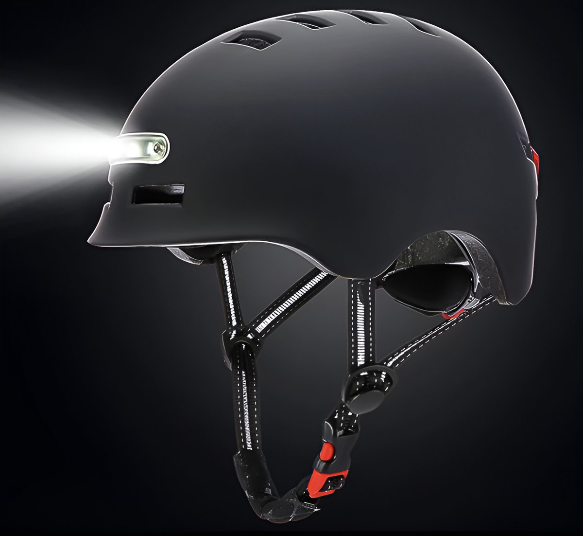 Iscooter- Fietshelm met verlichting- One Size helm- LED- Verlichting- 4 standen