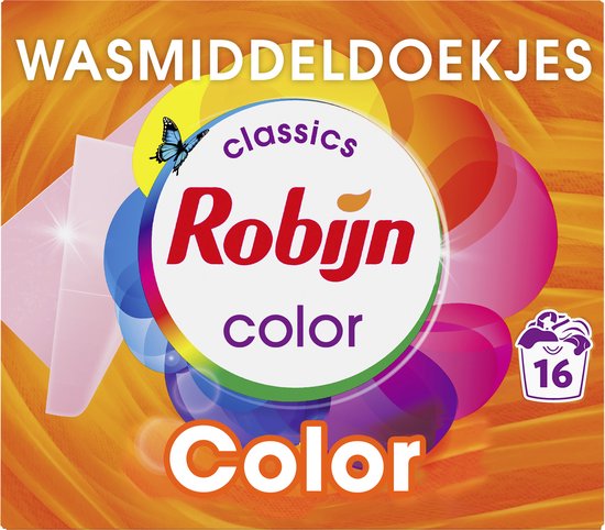 Robijn Classics Color Wasmiddeldoekjes 16 wasstrips