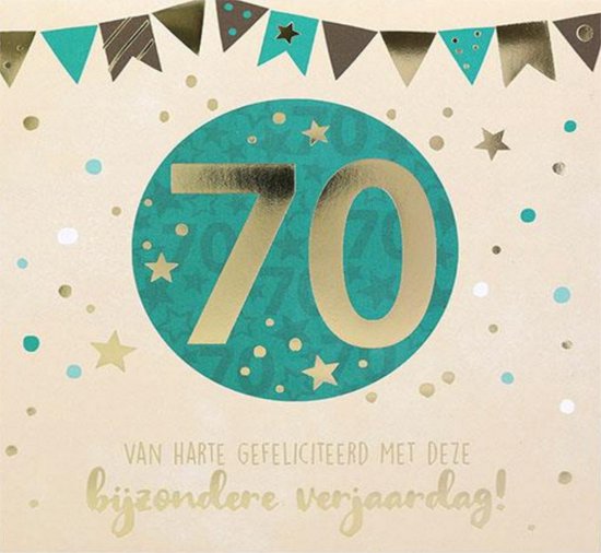 Depesche - Pop up muziekkaart met licht en de tekst "70 - Van harte gefeliciteerd met deze ..." - mot. 011