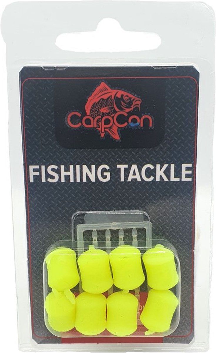 Slow Sinking Dumbell - Geel - 14mm - Yellow Banana - 8 stuks - Inclusief Hair Stoppers - Plastic Aas - Karper Vissen