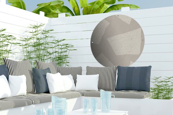 Tuincirkel Terrazzo - Abstract - Pastel - Patronen - 60x60 cm - Ronde Tuinposter - Buiten