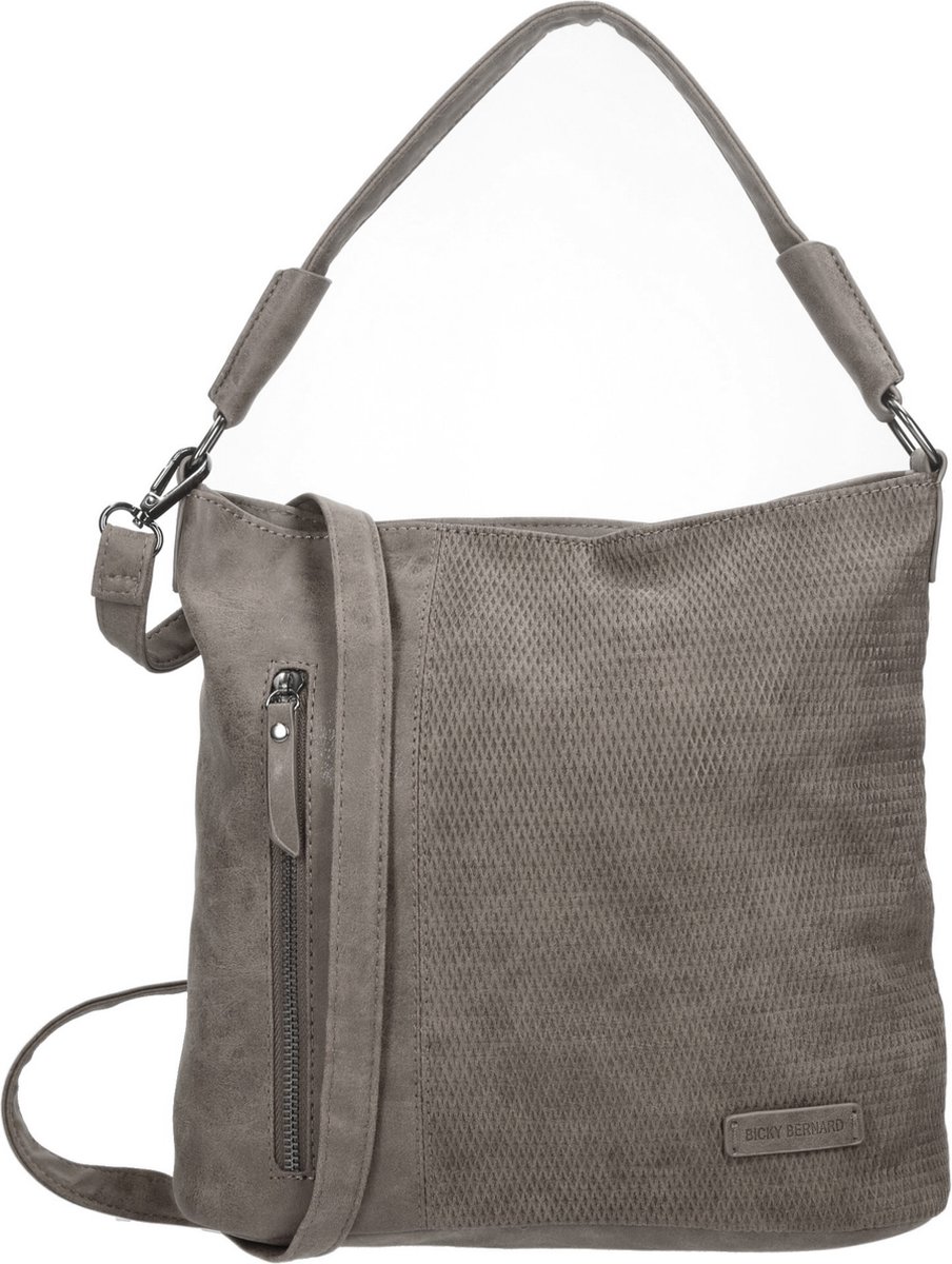 Bicky bernard -Schoudertas - Handtas Tizni - modern tas -Grijs-Mid-grey - Schoudertas dames