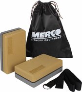 Ensemble de blocs Merco Yoga avec ceinture de yoga et sac de transport pratique - Grijs- Marron