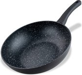 Marble 28 cm, anti-aanbak-wok van 90% gerecycled aluminium met ergonomische kunststof handgreep, grote wok met hoge rand voor koken en aanbraden geschikt voor inductie