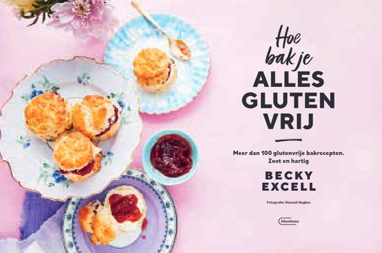 Boekomslag met scones en jam en de titel 'Hoe bak je alles glutenvrij'