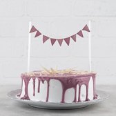 Taarttopper vlaggenlijn | Twinkle Pinkle - Roze met glitter / Meisje - Taart topper verjaardag / Taart versiering slinger - handgemaakt & duurzaam