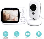 K IKIDO Babyfoon met Camera – 3.2 Inch Groot LCD scherm – Video Babyphone met Kleurenmonitor- Premium Baby Monitor – Sterk Zendbereik – Temperatuurweergave – Wit