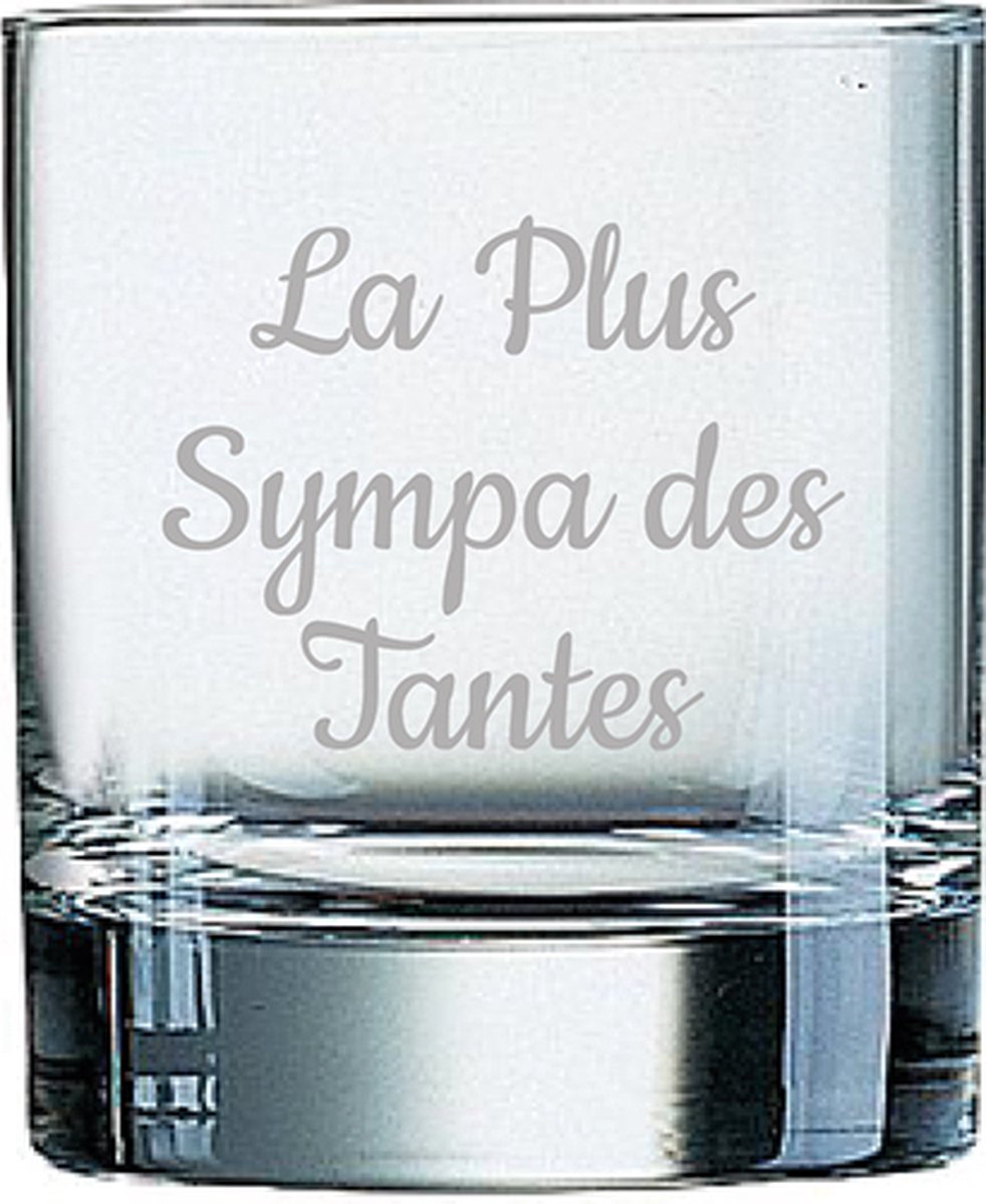 Whiskeyglas gegraveerd - 20cl - La Plus Sympa des Tantes