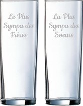 Longdrinkglas gegraveerd - 31cl - Le Plus Sympa des Frères & La Plus Sympa des Soeurs