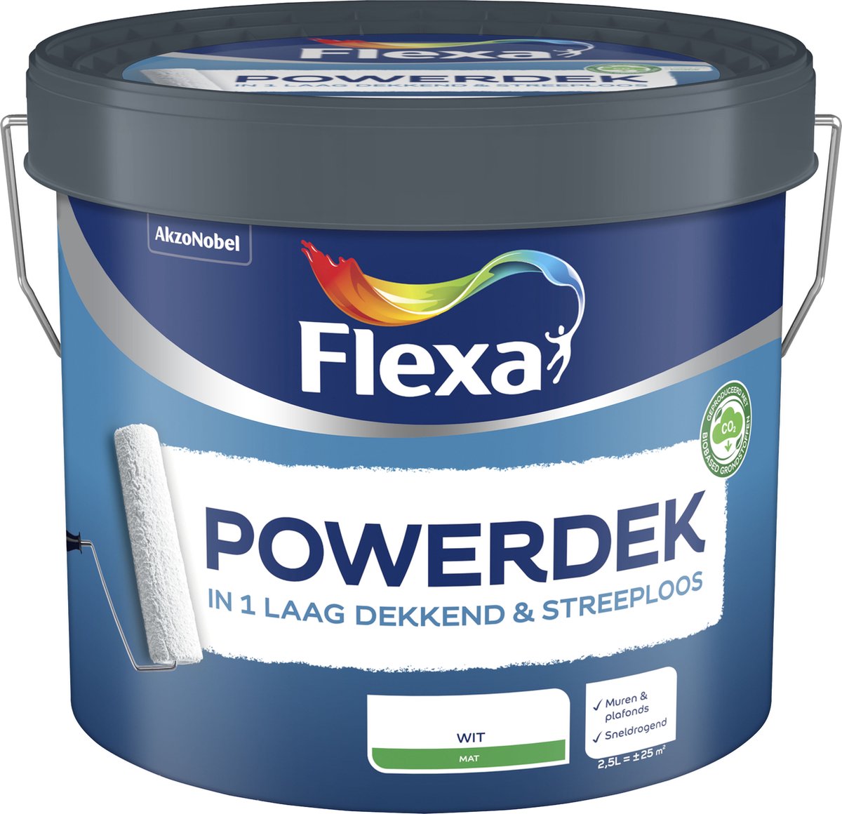 Flexa Powerdek Muurverf - Muren & Plafonds - Binnen - Wit - 5 liter - Flexa