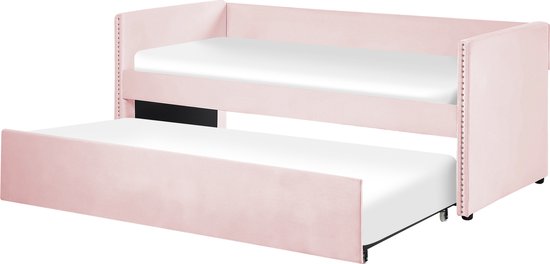 Beliani TROYES - Canapé convertible - rose - Velours