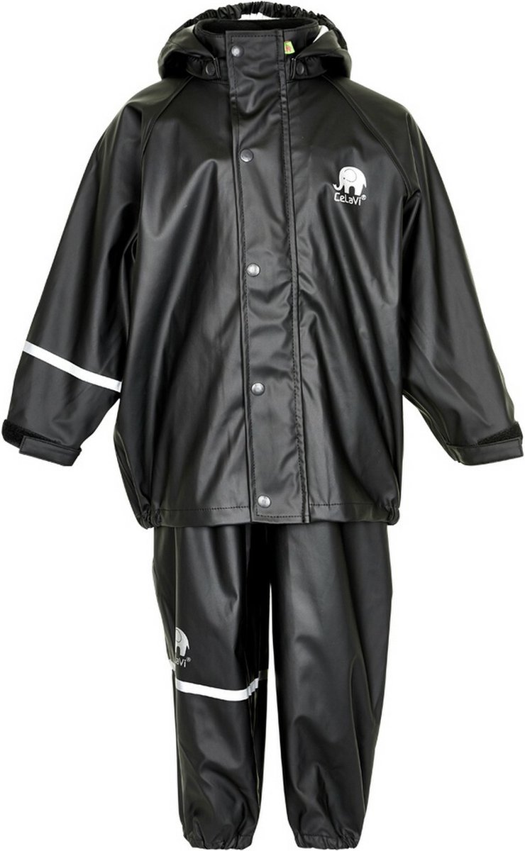 Celavi - Basic regenpak voor kinderen - Solid - Zwart - maat 70 (6 Months)