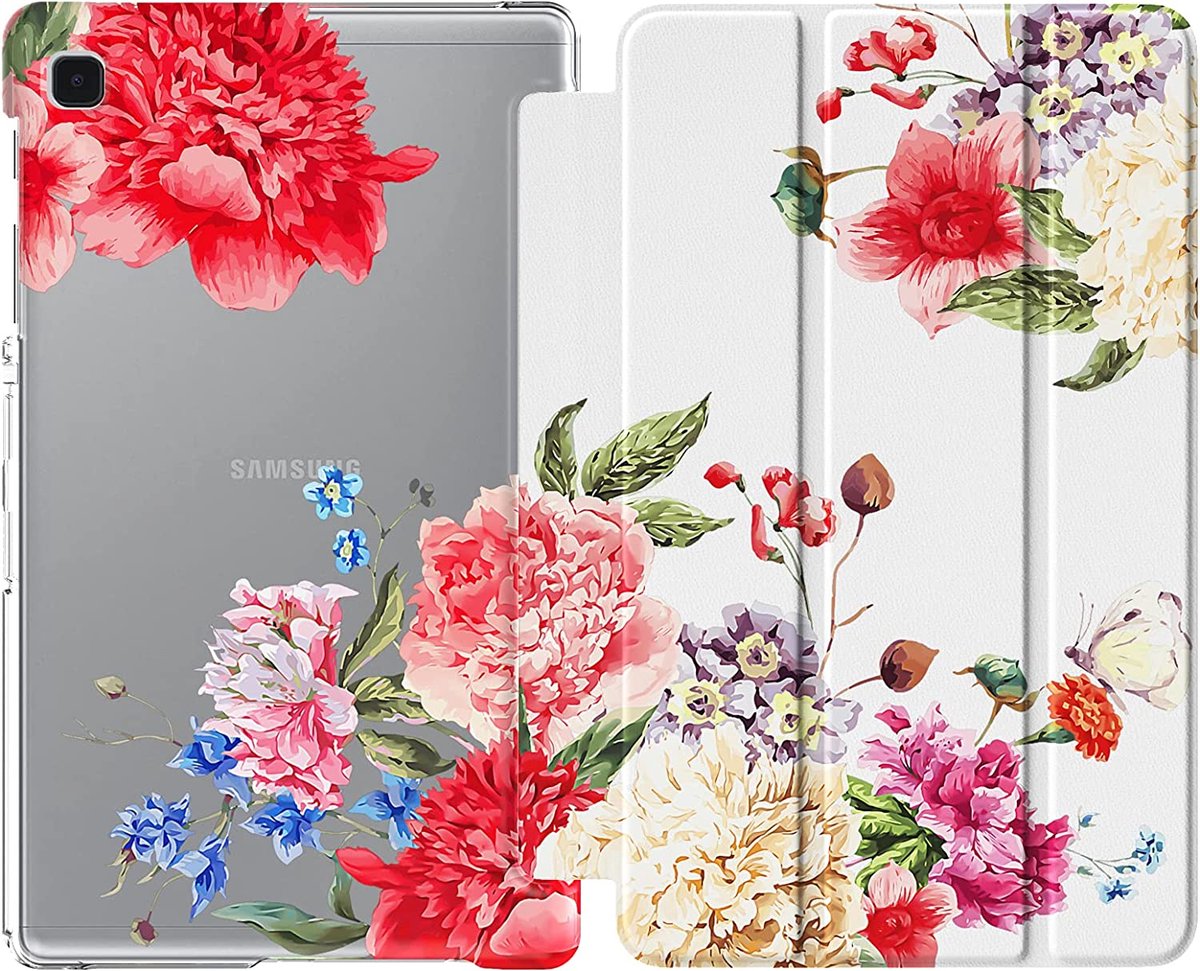 MoKo Case Fits Samsung Galaxy Tab A7 Lite 8.7 Inch (SM-T225/T220/T227), Lightweight Stand Smart Case Hard Shell Cover for Samsung Tab A7 Lite Tablet 2021 – Flowers Blossom