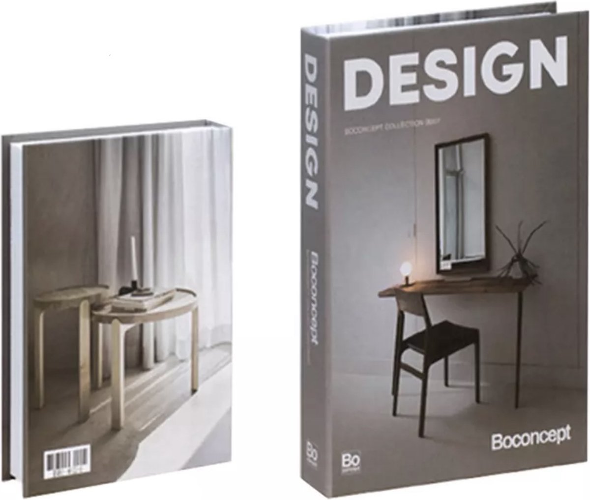 Opberg boek - Design - Beige / grijs - Opbergbox - Opbergdoos - Decoratie woonkamer - Boeken - Nep boek - Opbergboek