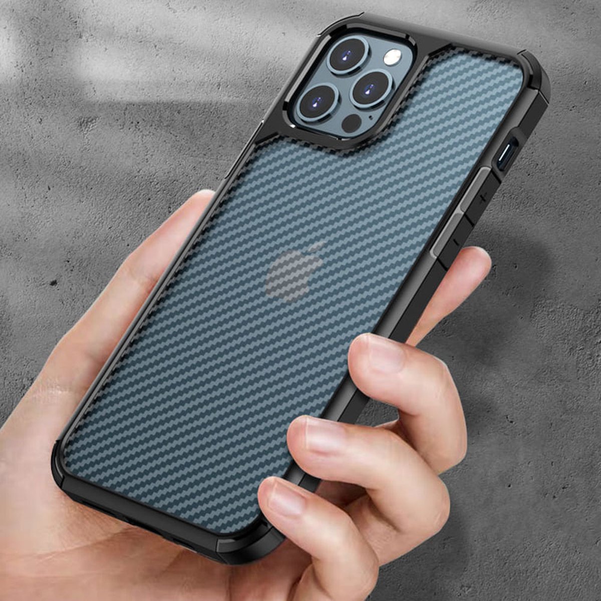 Techsuit - telefoonhoesje- Carbon - Iphone 13 Pro Max - Black