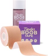 Boob tape 5 Meter (5,0 cm breed) - Beige - Plak BH - Strapless BH + Inclusief tepelcovers en Boob Tape Verwijderaar