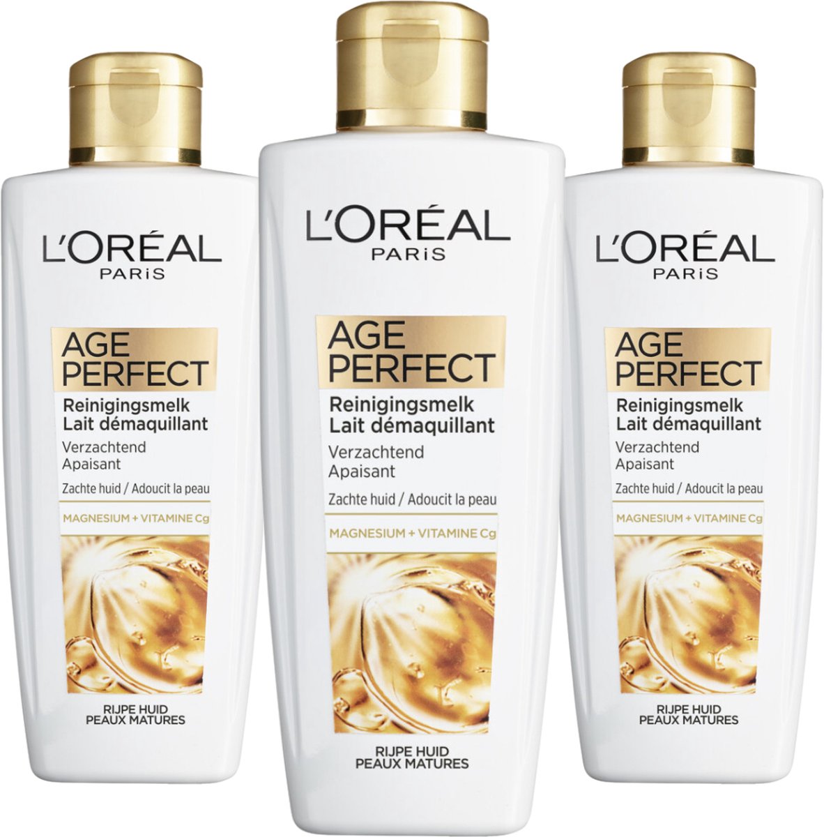 L'Oréal Paris Age Perfect Verzachtende Reinigingsmelk Bundelverpakking - 3 x 200 ml