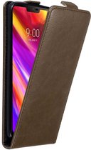Cadorabo Hoesje voor LG G7 ThinQ / FIT / ONE in KOFFIE BRUIN - Beschermhoes in flip design Case Cover met magnetische sluiting