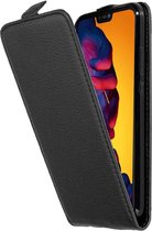 Cadorabo Hoesje geschikt voor Huawei P20 LITE 2018 / NOVA 3E in ZWARTE OXIDE - Beschermhoes in flip-design Case Cover van getextureerd imitatieleer