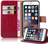 Cadorabo Hoesje voor Apple iPhone 6 PLUS / 6S PLUS in WIJN ROOD - Beschermhoes met magnetische sluiting, standfunctie en kaartvakje Book Case Cover Etui