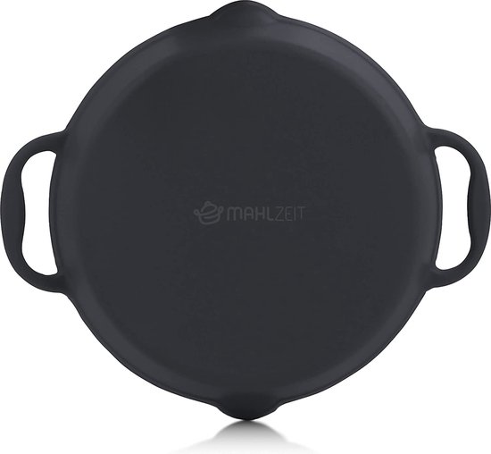 Mahlzeit 3-delige pannenset | 24 cm, 29,5 cm, 29 cm | met geëmailleerde gietijzeren grillpannen | gietijzeren braadpan | universele pan, steakpan (Blue Berry