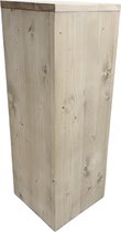 Luxe zuil / statafel van steigerhout in Vergrijsd Noten - 110cm hoog - landelijk - hoge kwaliteit