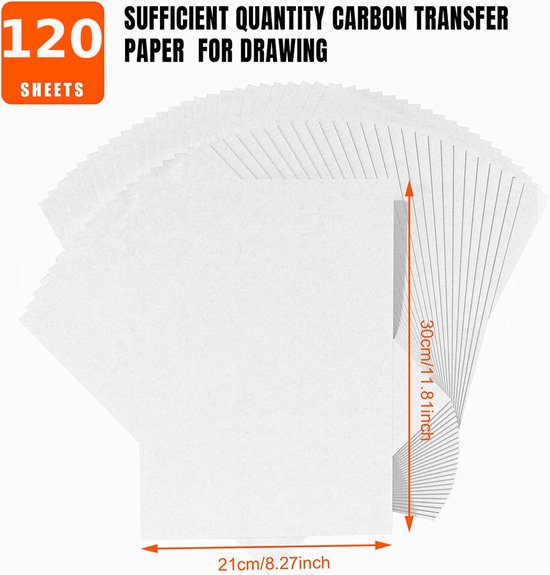 BOTC A4 Carbonpapier - 120 stuks - met 5 Overtrekpennen - Wit - BOTC