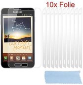 Cadorabo Schermbeschermers compatibel met Samsung Galaxy NOTE 1 - Beschermende folies in HOOG HELDER - 10 stuks zeer transparante beschermfolie tegen stof, vuil en krassen
