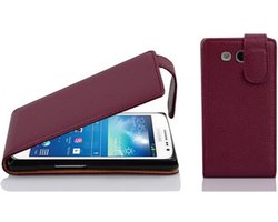 Cadorabo Hoesje geschikt voor Samsung Galaxy EXPRESS 2 in BORDEAUX PAARS - Beschermhoes in flip-design Case Cover van getextureerd imitatieleer