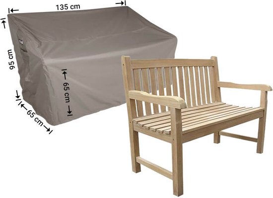 Waterdichte Beschermhoes Voor 2-zits Tuinbank – 135x71,5x89 Cm, UV-bestendig, Met Trekkoord En Gespen, Zwart