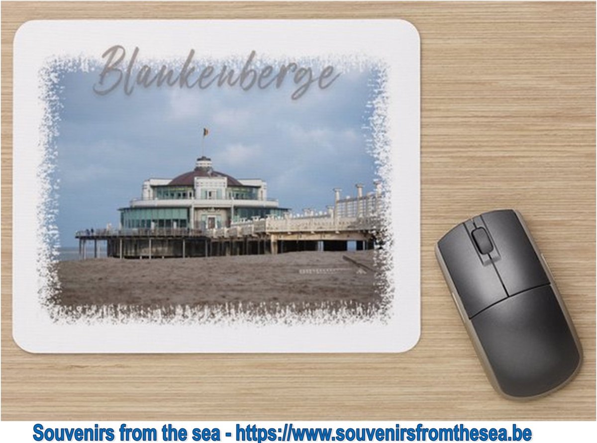 Blankenberge - Muismat Blankenbergse Pier - muismat onderzijde rubber - linnen toplaag - 23x19 cm - Muismat met foto