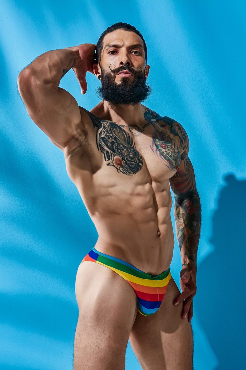 Goedkoopste Body Pleasure Low Brief Bikini Men Underwear Rainbox - Size XtraLarge
