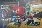 Wandbord Tractor - Farmall Werkplaats Garage