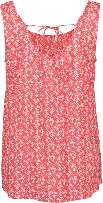 Blue Seven dames top - blouse dames mouwloos - rood/wit print - 180198 - maat 36