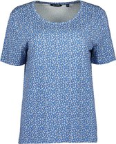 Blue Seven shirt dames - KM - blauw bloem print - 105743 - maat 42