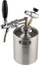Beer Tap - Tap Keg - Tap Tap - Distributeur de Boisson - Beer Keg - Fête - Camping - Bar - Beer Keg 5L - Chargeur CO₂ - Acier inoxydable - Sans BPA - Accueil