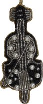 Kersthangers - Ornament Violin Beads Black 11.5cm