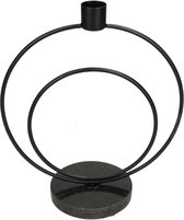 Kandelaren - Candle Stick Metal Black 17.5x8.5x21cm