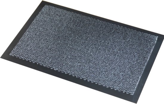 Deurmat/schoonloopmat Faro zwart grijs 60 x 80 cm - Schoonloopmat - Inloopmat