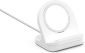 YONO Stand Houder geschikt voor Mag-Safe Oplader - Siliconen Dock Standaard geschikt voor Apple iPhone – Wit