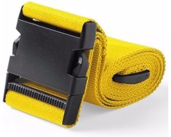 Kofferriem verstevigende sluit riem - 180 x 5 cm - geel - Clipsluiting - Reizen - Polyester - Kofferband