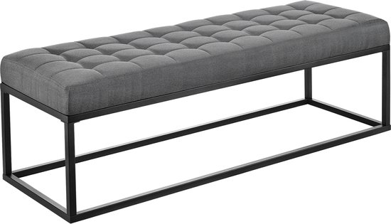 Banc d'entrée banc tissu 120x40x38 cm gris