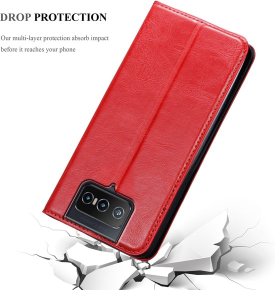 Coque Cadorabo pour Asus ZenFone 8 FLIP ROUGE POMME - Pochette de protection à fermeture aimantée