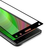 Cadorabo Screenprotector geschikt voor Sony Xperia 8 Volledig scherm pantserfolie Beschermfolie in TRANSPARANT met ZWART - Gehard (Tempered) display beschermglas in 9H hardheid met 3D Touch