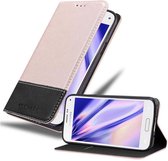 Cadorabo Hoesje voor Samsung Galaxy S5 MINI / S5 MINI DUOS in ROSE GOUD ZWART - Beschermhoes met magnetische sluiting, standfunctie en kaartvakje Book Case Cover Etui
