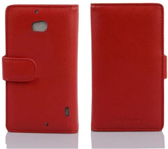 Étui Cadorabo pour Nokia Lumia 929 / 930 en INFERNO RED - Étui de protection avec fermeture magnétique et 3 emplacements pour cartes Book Case Cover Etui